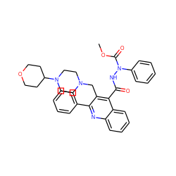 COC(=O)N(NC(=O)c1c(CN2CCN(C3CCOCC3)CC2)c(-c2ccccc2)nc2ccccc12)c1ccccc1 ZINC000036126746