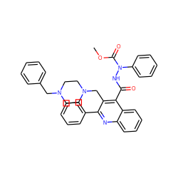 COC(=O)N(NC(=O)c1c(CN2CCN(Cc3ccccc3)CC2)c(-c2ccccc2)nc2ccccc12)c1ccccc1 ZINC000036126752