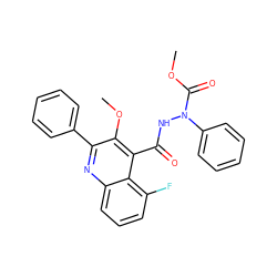 COC(=O)N(NC(=O)c1c(OC)c(-c2ccccc2)nc2cccc(F)c12)c1ccccc1 ZINC000036311282