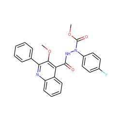 COC(=O)N(NC(=O)c1c(OC)c(-c2ccccc2)nc2ccccc12)c1ccc(F)cc1 ZINC000036311310