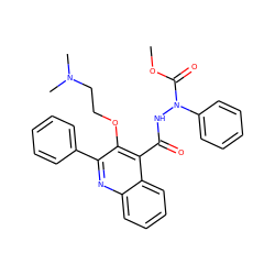 COC(=O)N(NC(=O)c1c(OCCN(C)C)c(-c2ccccc2)nc2ccccc12)c1ccccc1 ZINC000035922306