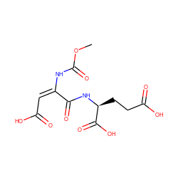 COC(=O)N/C(=C/C(=O)O)C(=O)N[C@@H](CCC(=O)O)C(=O)O ZINC000026652898