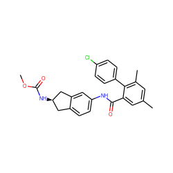 COC(=O)N[C@@H]1Cc2ccc(NC(=O)c3cc(C)cc(C)c3-c3ccc(Cl)cc3)cc2C1 ZINC000013471257