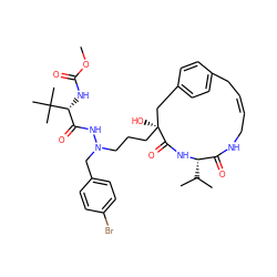 COC(=O)N[C@H](C(=O)NN(CCC[C@@]1(O)Cc2ccc(cc2)C/C=C\CNC(=O)[C@H](C(C)C)NC1=O)Cc1ccc(Br)cc1)C(C)(C)C ZINC000098209160
