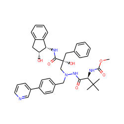 COC(=O)N[C@H](C(=O)NN(Cc1ccc(-c2cccnc2)cc1)C[C@](O)(Cc1ccccc1)C(=O)N[C@H]1c2ccccc2C[C@H]1O)C(C)(C)C ZINC000029134584