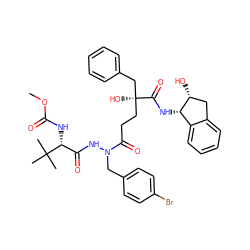 COC(=O)N[C@H](C(=O)NN(Cc1ccc(Br)cc1)C(=O)CC[C@@](O)(Cc1ccccc1)C(=O)N[C@H]1c2ccccc2C[C@H]1O)C(C)(C)C ZINC000024942910