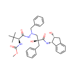 COC(=O)N[C@H](C(=O)NN(Cc1ccccc1)C[C@@](O)(Cc1ccccc1)C(=O)N[C@H]1c2ccccc2C[C@H]1O)C(C)(C)C ZINC000028530430