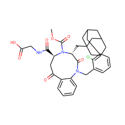 COC(=O)N1[C@H](C(=O)NCC(=O)O)CC(=O)c2ccccc2N(Cc2ccccc2Cl)C(=O)[C@H]1CC12CC3CC(CC(C3)C1)C2 ZINC000027108978