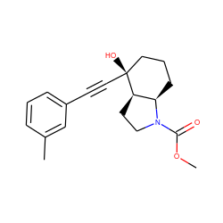 COC(=O)N1CC[C@@H]2[C@H]1CCC[C@@]2(O)C#Cc1cccc(C)c1 ZINC000003817189