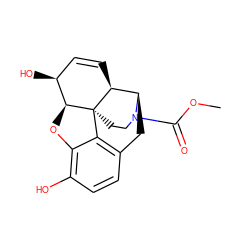 COC(=O)N1CC[C@]23c4c5ccc(O)c4O[C@H]2[C@@H](O)C=C[C@H]3[C@H]1C5 ZINC000035644992