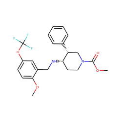 COC(=O)N1CC[C@H](NCc2cc(OC(F)(F)F)ccc2OC)[C@H](c2ccccc2)C1 ZINC000073196394