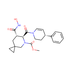 COC(=O)N1CC2(CC2)C[C@H](C(=O)NO)[C@H]1C(=O)N1C=C[C@H](c2ccccc2)CC1 ZINC000029038002