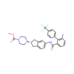 COC(=O)N1CCN([C@H]2Cc3ccc(NC(=O)c4cccc(C)c4-c4ccc(C(F)(F)F)cc4)cc3C2)CC1 ZINC000095544086