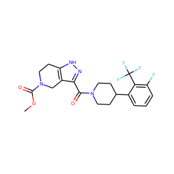 COC(=O)N1CCc2[nH]nc(C(=O)N3CCC(c4cccc(F)c4C(F)(F)F)CC3)c2C1 ZINC001772646746