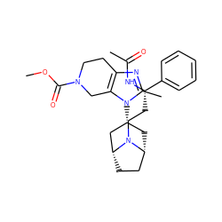 COC(=O)N1CCc2nc(C)n([C@@H]3C[C@@H]4CC[C@H](C3)N4CC[C@H](NC(C)=O)c3ccccc3)c2C1 ZINC000101391260