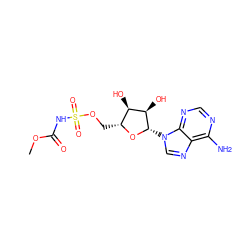 COC(=O)NS(=O)(=O)OC[C@H]1O[C@@H](n2cnc3c(N)ncnc32)[C@H](O)[C@@H]1O ZINC000028865843