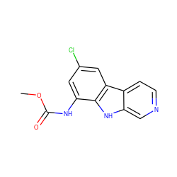 COC(=O)Nc1cc(Cl)cc2c1[nH]c1cnccc12 ZINC000100958106