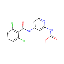 COC(=O)Nc1cc(NC(=O)c2c(Cl)cccc2Cl)ccn1 ZINC000096282829