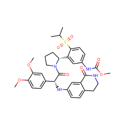 COC(=O)Nc1ccc(S(=O)(=O)C(C)C)c([C@H]2CCCN2C(=O)[C@H](Nc2ccc3c(c2)C(=O)NCC3)c2ccc(OC)c(OC)c2)c1 ZINC000068107155