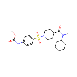 COC(=O)Nc1ccc(S(=O)(=O)N2CCC(C(=O)N(C)C3CCCCC3)CC2)cc1 ZINC000013139603