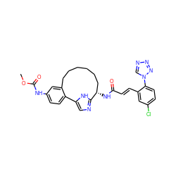 COC(=O)Nc1ccc2c(c1)CCCCCC[C@H](NC(=O)/C=C/c1cc(Cl)ccc1-n1cnnn1)c1ncc-2[nH]1 ZINC000198856621