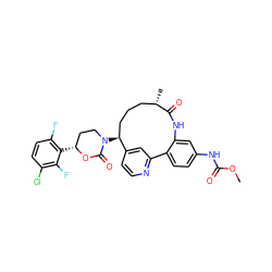 COC(=O)Nc1ccc2c(c1)NC(=O)[C@@H](C)CCC[C@H](N1CC[C@@H](c3c(F)ccc(Cl)c3F)OC1=O)c1ccnc-2c1 ZINC000169710306