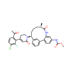 COC(=O)Nc1ccc2c(c1)NC(=O)[C@H](C)CCC[C@H](N1CCC(c3c(C(C)=O)ccc(Cl)c3F)=CC1=O)c1cccc-2c1 ZINC000220117910