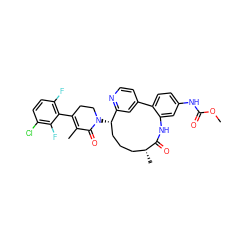 COC(=O)Nc1ccc2c(c1)NC(=O)[C@H](C)CCC[C@H](N1CCC(c3c(F)ccc(Cl)c3F)=C(C)C1=O)c1cc-2ccn1 ZINC000220121307