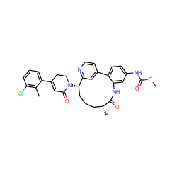 COC(=O)Nc1ccc2c(c1)NC(=O)[C@H](C)CCC[C@H](N1CCC(c3cccc(Cl)c3C)=CC1=O)c1cc-2ccn1 ZINC000220125692