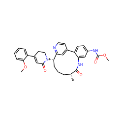 COC(=O)Nc1ccc2c(c1)NC(=O)[C@H](C)CCC[C@H](N1CCC(c3ccccc3OC)=CC1=O)c1cc-2ccn1 ZINC000220121648