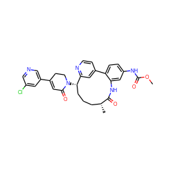 COC(=O)Nc1ccc2c(c1)NC(=O)[C@H](C)CCC[C@H](N1CCC(c3cncc(Cl)c3)=CC1=O)c1cc-2ccn1 ZINC000220102031