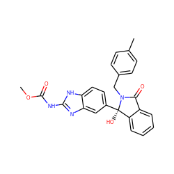 COC(=O)Nc1nc2cc([C@]3(O)c4ccccc4C(=O)N3Cc3ccc(C)cc3)ccc2[nH]1 ZINC000141224817