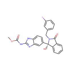 COC(=O)Nc1nc2cc([C@]3(O)c4ccccc4C(=O)N3Cc3cccc(I)c3)ccc2[nH]1 ZINC000143019977