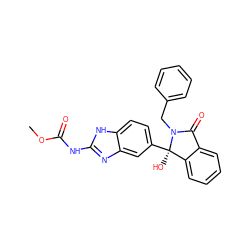 COC(=O)Nc1nc2cc([C@]3(O)c4ccccc4C(=O)N3Cc3ccccc3)ccc2[nH]1 ZINC000013986567