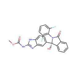 COC(=O)Nc1nc2cc([C@]3(O)c4ccccc4C(=O)N3c3c(F)cccc3F)ccc2[nH]1 ZINC000038216965