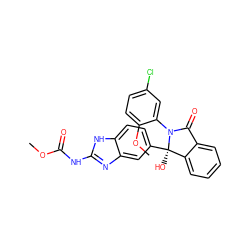 COC(=O)Nc1nc2cc([C@]3(O)c4ccccc4C(=O)N3c3cc(Cl)ccc3OC)ccc2[nH]1 ZINC000141830211