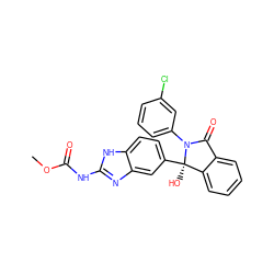 COC(=O)Nc1nc2cc([C@]3(O)c4ccccc4C(=O)N3c3cccc(Cl)c3)ccc2[nH]1 ZINC000035998316