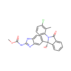 COC(=O)Nc1nc2cc([C@]3(O)c4ccccc4C(=O)N3c3cccc(Cl)c3C)ccc2[nH]1 ZINC000142479666