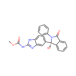 COC(=O)Nc1nc2cc([C@]3(O)c4ccccc4C(=O)N3c3ccccc3)ccc2[nH]1 ZINC000034661344