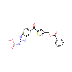 COC(=O)Nc1nc2cc(C(=O)c3cc(COC(=O)c4ccccc4)cs3)ccc2[nH]1 ZINC000027331910