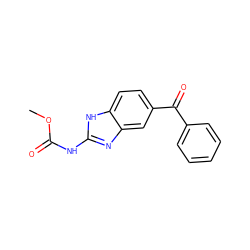 COC(=O)Nc1nc2cc(C(=O)c3ccccc3)ccc2[nH]1 ZINC000000121541