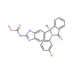 COC(=O)Nc1nc2ccc([C@@]3(C)c4ccccc4C(=O)N3c3cccc(Br)c3)cc2[nH]1 ZINC000226226573