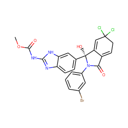 COC(=O)Nc1nc2ccc([C@@]3(O)C4=CC(Cl)(Cl)CC=C4C(=O)N3c3cccc(Br)c3)cc2[nH]1 ZINC001772636381