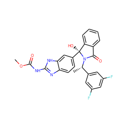 COC(=O)Nc1nc2ccc([C@@]3(O)c4ccccc4C(=O)N3[C@@H](C)c3cc(F)cc(F)c3)cc2[nH]1 ZINC000225945301