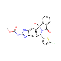 COC(=O)Nc1nc2ccc([C@@]3(O)c4ccccc4C(=O)N3[C@@H](C)c3ccc(Cl)s3)cc2[nH]1 ZINC000035903294