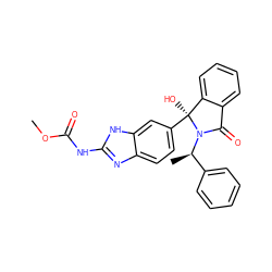 COC(=O)Nc1nc2ccc([C@@]3(O)c4ccccc4C(=O)N3[C@H](C)c3ccccc3)cc2[nH]1 ZINC000035920608