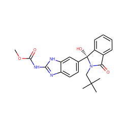 COC(=O)Nc1nc2ccc([C@@]3(O)c4ccccc4C(=O)N3CC(C)(C)C)cc2[nH]1 ZINC000231430670