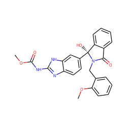 COC(=O)Nc1nc2ccc([C@@]3(O)c4ccccc4C(=O)N3Cc3ccccc3OC)cc2[nH]1 ZINC000230856956