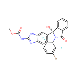 COC(=O)Nc1nc2ccc([C@@]3(O)c4ccccc4C(=O)N3c3c(F)ccc(Br)c3F)cc2[nH]1 ZINC001772627153