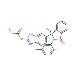 COC(=O)Nc1nc2ccc([C@@]3(O)c4ccccc4C(=O)N3c3cc(C)ccc3C)cc2[nH]1 ZINC000224072986